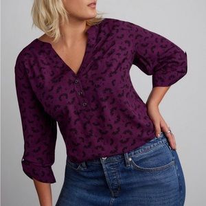 Torrid VGC Harper 3/4 sleeve bat blouse